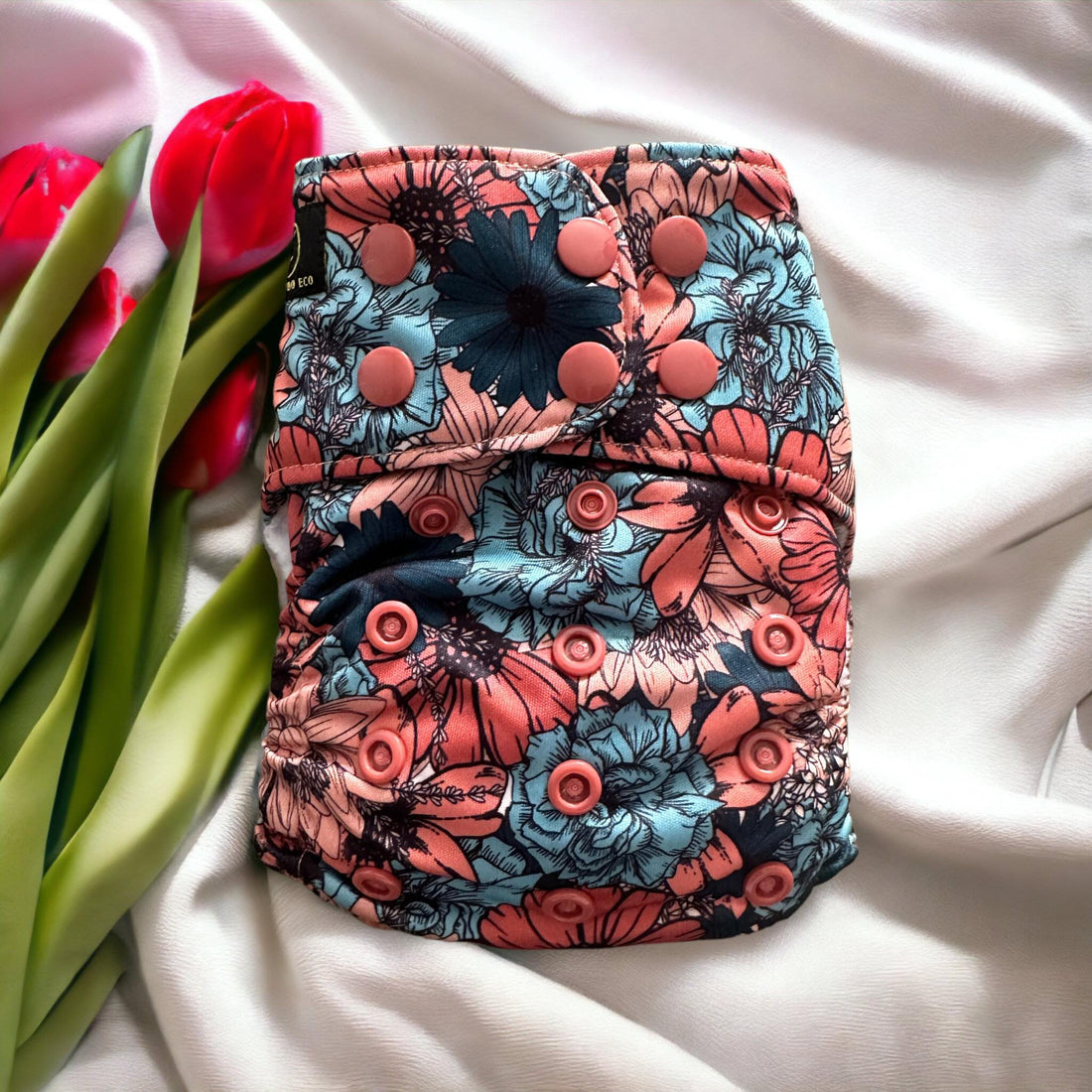 OSFM Double Row Nappies - Moody Floral