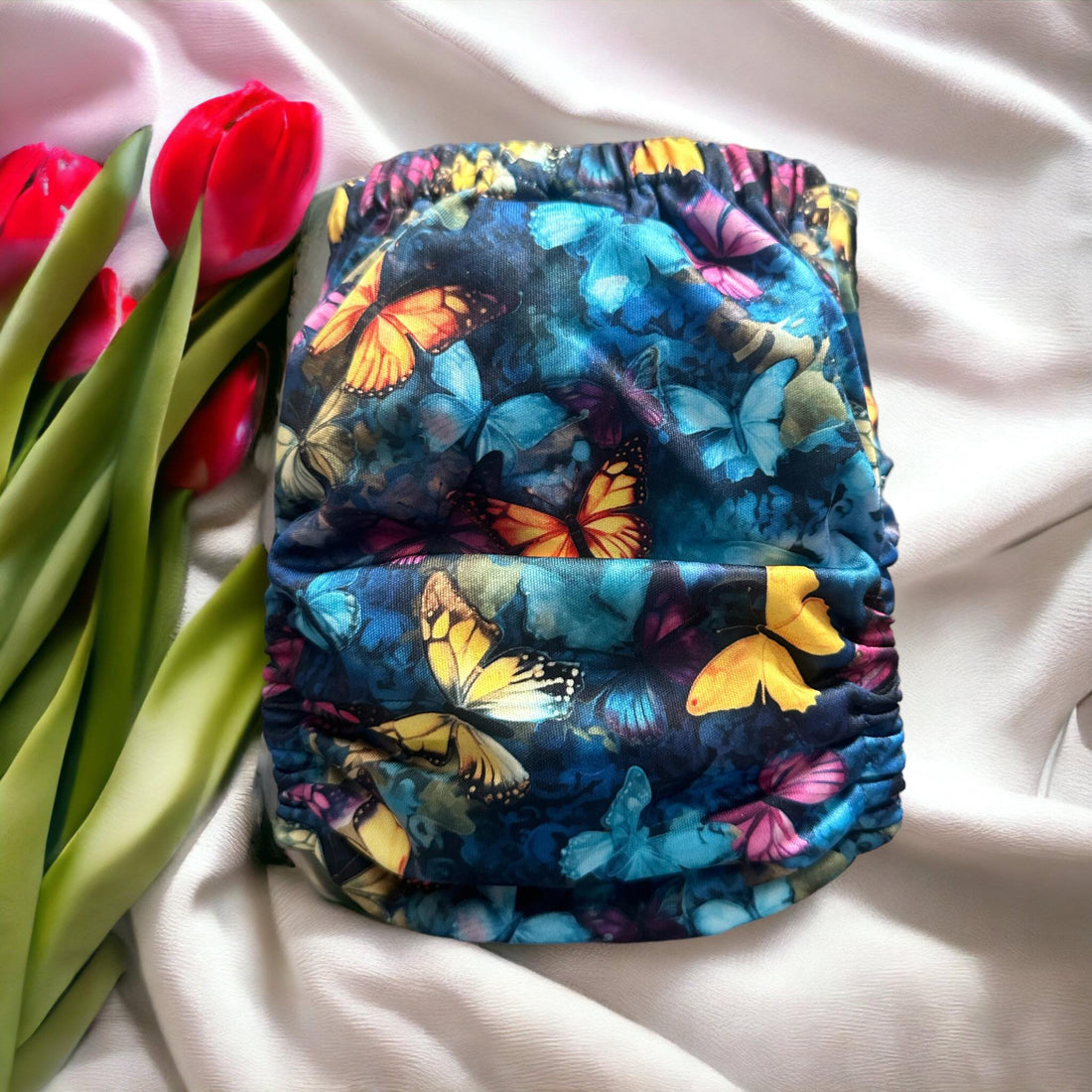 LARGE OSFM Double Row Nappies - Butterfly Beauty